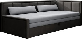 Sötétszürke zsenília kinyitható-tárolóhelyes kanapé 214 cm Fulgeo – ELTAP