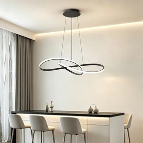 Brilagi - LED dimmelhető kábeles csillár INFINITY LED/80W/230V 80x80 cm fekete + távirányító