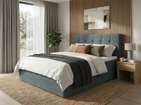 Kárpitozott boxspring ágy DIRELIS VIBE 140x200 cm sötétszürke Matrac: Bonell rugós matrac