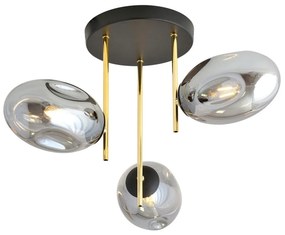 EMIBIG 1274-3 ARGO Glamour Mennyezeti Lámpa Fekete, Arany E14 IP20
