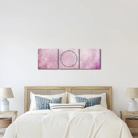 Kép - Mandala rózsaszín falon (órával) (90x30 cm)