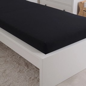 4Home Mako jersey lepedő fekete, 90 x 200 cm