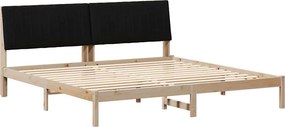 vidaXL Ágykeret fejtámlával Barna 200 x 200 cm Tömör fenyőfa