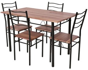 Fémvázas étkezőasztal 4 székkel