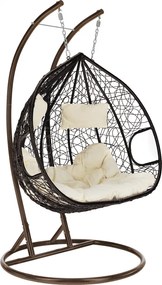 Függő dupla fotel, réz/barna/bézs, DALVEA 2 NEW