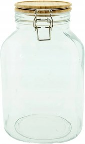 Üveg tégely bambusz fedéllel- 4100 ml