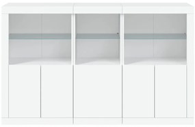 fehér tálalószekrény LED-világítással 162 x 37 x 100 cm