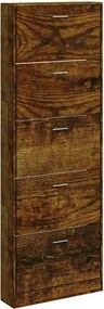 vidaXL füstös tölgy színű szerelt fa cipősszekrény 59 x 17 x 169 cm