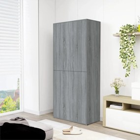 szürke sonoma színű szerelt fa cipősszekrény 80 x 39 x 178 cm