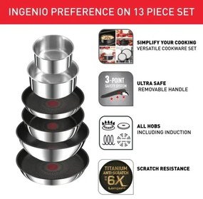 Tefal INGENIO PREFERENCE ON 13 részes rozsdamentes edénykészlet