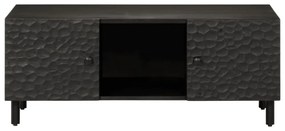fekete tömör mangófa dohányzóasztal 100 x 54 x 40 cm