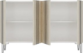 Mia 120 - White, Travertine, Silver