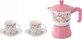 Szett 2 db 100 ml-es csésze kávés kancsó Love virág ajándék szett