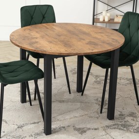 Bővíthető Étkezőasztal Rusztikus Tölgy/Fekete Színben. KANTE 102-142 cm