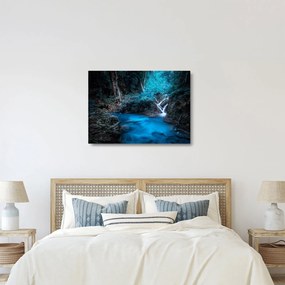Kép - Varázslatos éjszaka egy trópusi erdőben (üvegen) (70x50 cm)