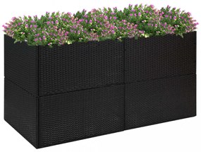 Fekete polyrattan kerti ültetőláda 157x80x80 cm