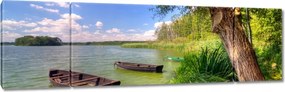Vászonkép 170x50 Csónak tó Tájkép