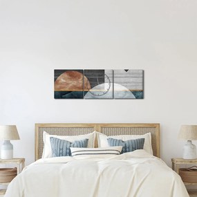Kép - Formák és textúrák (órával) (90x30 cm)