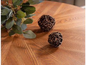 Kerek étkezőasztal AMADEO 100x100 cm, dió dekorációval