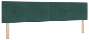 Boxspring Ágy Matrac Középsötét Zöld 200x200 cm Bársony