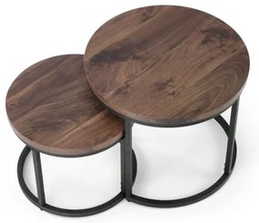 KÉSZLET 2x OREO konferencias asztal, átm. 43/53 cm, fekete/dió