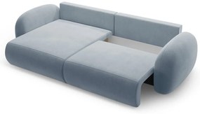 Szürkéskék bársony kinyitható-tárolóhelyes sarokkanapé Tonale – Cosmopolitan Design