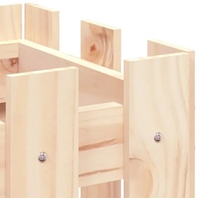tömör fenyőfa kerti magaságyás kerítéssel 100 x 30 x 30 cm