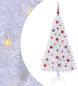 vidaXL Mű karácsonyfa 150 LED-del állvánnyal Fehér 150 cm PVC és Acél