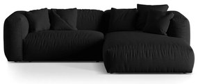 Fekete moduláris sarokkanapé (jobb oldali) Martina – Micadoni Home