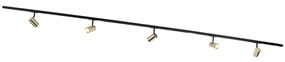 Sínrendszer 5 spotlámpával, 1 fázisú fekete arannyal - Jeana