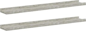 vidaXL 2 db betonszürke fali polc 80 x 9 x 3 cm