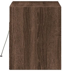 barna tölgyszínű fali TV-szekrény LED-del 80x31x35 cm