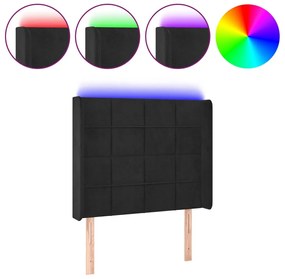 fekete bársony LED-es fejtámla 103x16x118/128 cm
