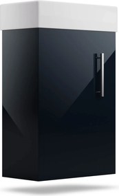 Blumfeldt Johnstone, mosdó és fürdőszoba szekrény, 40 cm, kerámia mosdó, Soft-Close záródású