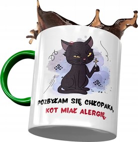 Zöld bögre cicával Aranyos ajándék fényképes nyomtatással