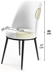 Étkezőszék szett (6 db) Dexa - Krém, Barna