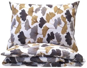 Ginko arany krepp lapok TiaHome - 1x Párna 90x70cm, 1x Paplan 140x200cm