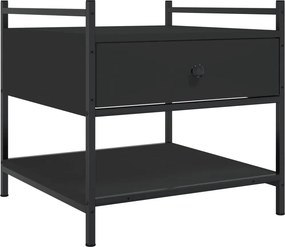 vidaXL fekete szerelt fa dohányzóasztal 50 x 50 x 50 cm