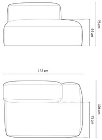 Szürke bársony kanapé modul (jobb oldali) Martina – Micadoni