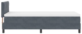 Bokszrugós Ágy Matraccal és LED Fekete 100x200 cm Bársonyban