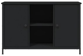 fekete szerelt fa TV-szekrény 100x35x65 cm