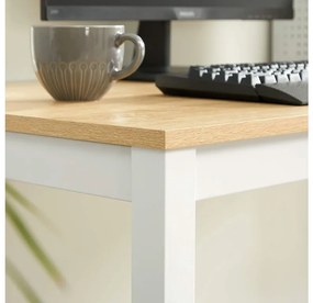 Étkező szett 1 + 4, fehér TESSA asztal 120x60 cm tölgy dekor + bézs BALI MARK szék bükkfa lábakkal