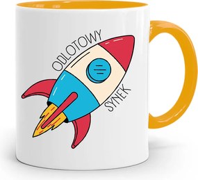 Sárga Bögre Ajándék Fiúnak Fantasztikus Kisfiú nyomott mintával