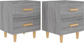 vidaXL 2 db szürke sonoma színű éjjeliszekrény 40 x 35 x 47,5 cm