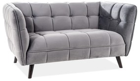 Castello Velvet kanapé, kétüléses, szürke / fekete