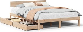 vidaXL tömör fenyőfa ágy matrac nélkül 120 x 190 cm