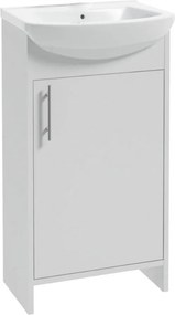 Fürdőszoba szekrény mosdóval 45 cm fehér álló praktikus robusztus