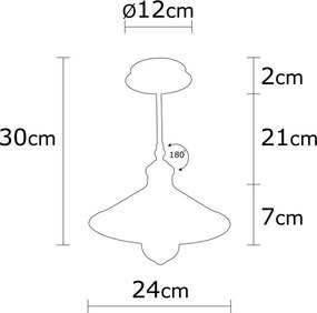 Berceste N-658 vintage fém függőlámpa, Ø24 cm