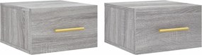 vidaXL 2 db szürke sonoma falra szerelhető éjjeliszekrény 35x35x20 cm