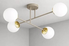 Brilagi - Felületre szerelhető csillár MILO ECRU 4xE27/60W/230V, bézs/arany